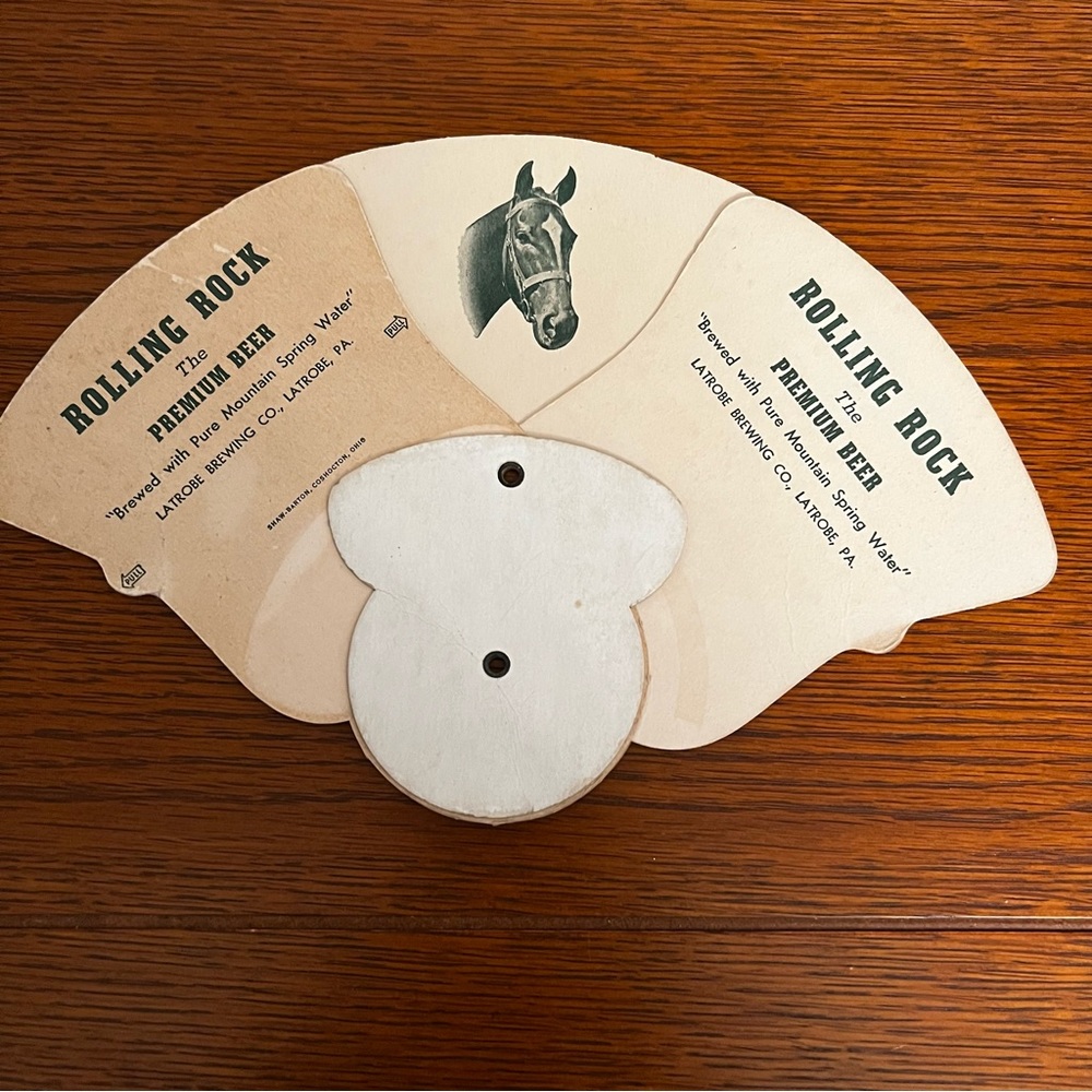 60s vintage Rolling Rock Beer Pull-Open novelty ad